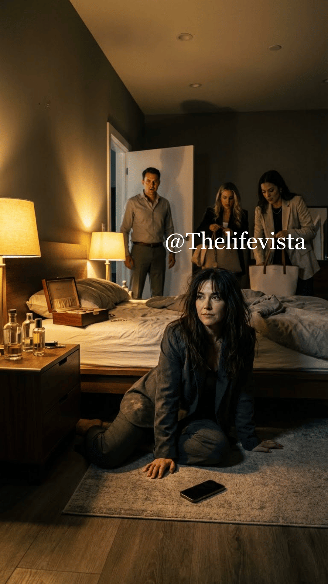 I returned from my business trip three days ahead of schedule, thinking of nothing but rest. As soon as my suitcase touched the floor, I heard laughter—women’s voices. Then the gate clicked open, and I recognized my husband’s voice. “Quick, before she comes home.” My heart pounded as I slid under the bed, dust coating my tongue. Footsteps drew closer. A shadow halted just inches from my face. And in that moment, it hit me—I wasn’t meant to be there.