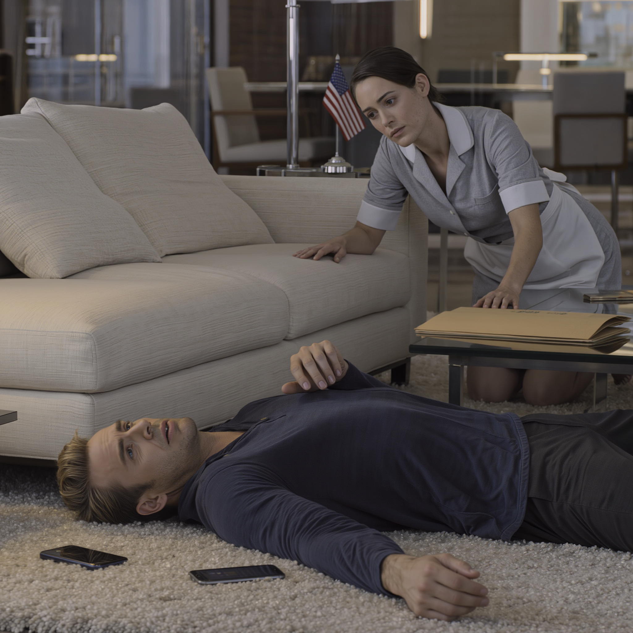 I pretended to be dead to test the shyest house help in my home: in two years at the Quezon City mansion, she never once looked me in the eye, only swept in silence…… I thought she’d run—but the sobs, the trembling “sir,” and a secret exposed right as the ambulance arrived left me frozen in place…