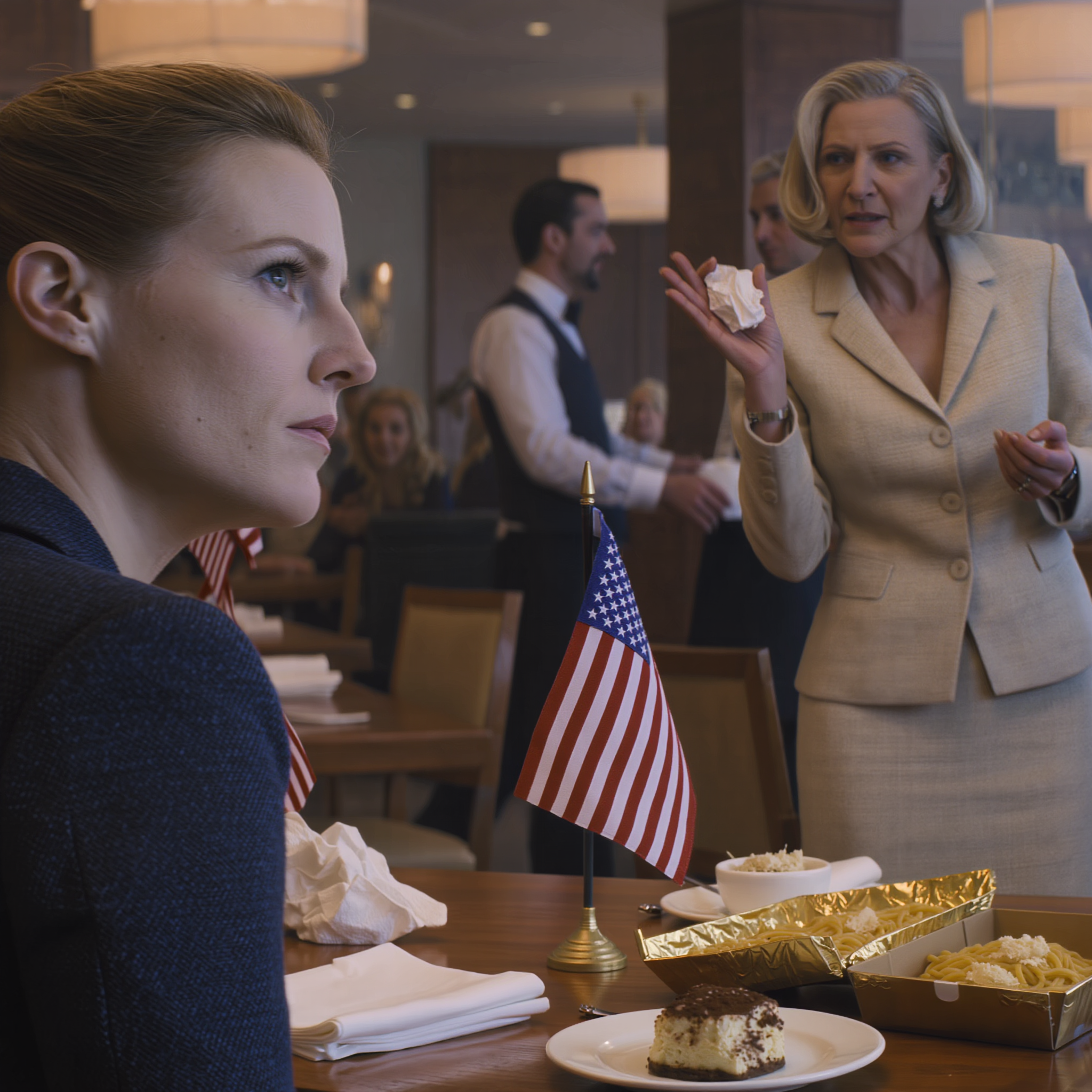 “Your Kids Can Eat When They Get Home,” My Mom Said, Tossing Them Napkins While My Sister’s Daughters Unwrapped $65 Pasta And Dessert Boxes. Her Husband Laughed, “Should’ve Fed Them First.” I Just Whispered, “Copy That.” When The Waiter Returned, I Stood Up And Said…