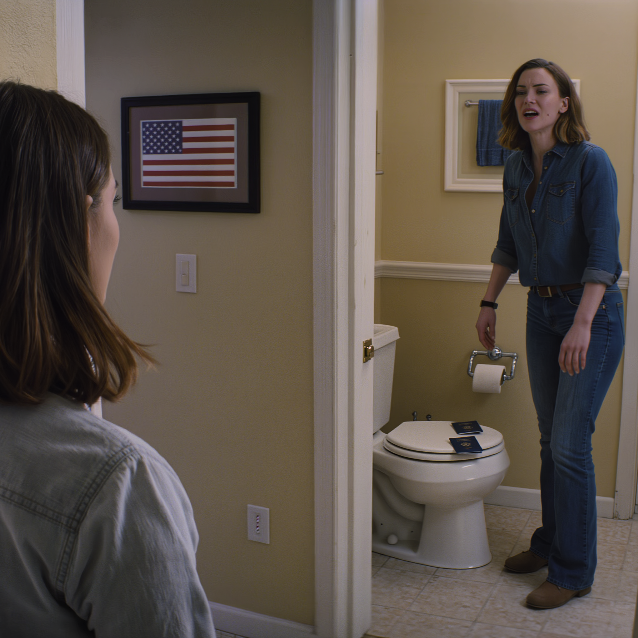 My younger sister snatched my passport right before my flight, ripped it in half, dropped it into the toilet, flushed, and laughed: “There’s no Italy trip—stay home and watch my kid.” My mom backed her up: “Yes, stay.” The whole living room burst out laughing. I didn’t cry; I just slung on my backpack and walked out the door… they had no idea I had prepared everything for today