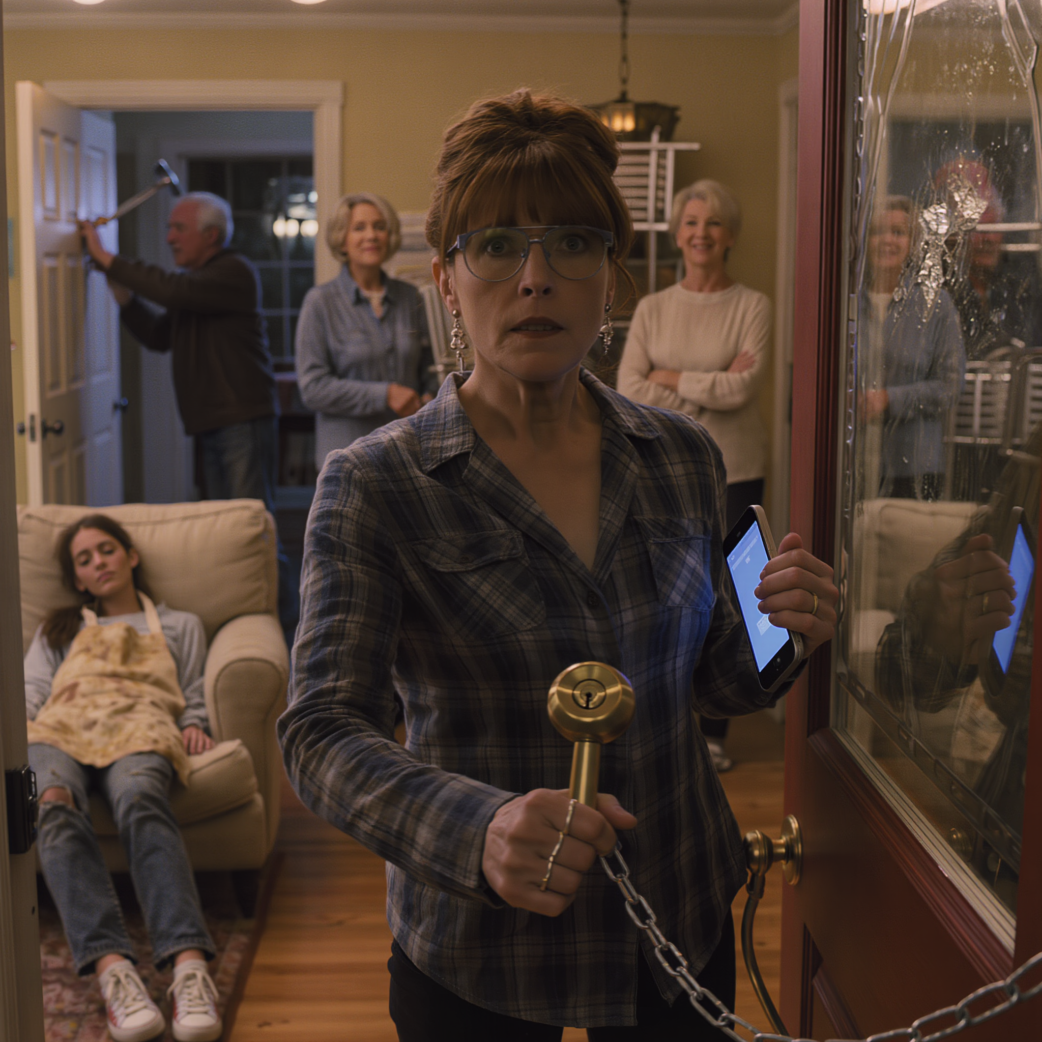 My 17-year-old daughter stayed up all night for three days cooking a dinner for 23 people for her grandma’s birthday, the chairs were set, the three-tier cake still smelled of sugar; ten minutes before start time, her grandpa texted bluntly: “switching to a restaurant, adults only!” I didn’t make a scene—I quietly did one thing instead… fifteen hours later, the front door started shaking, and they were outside calling our names.