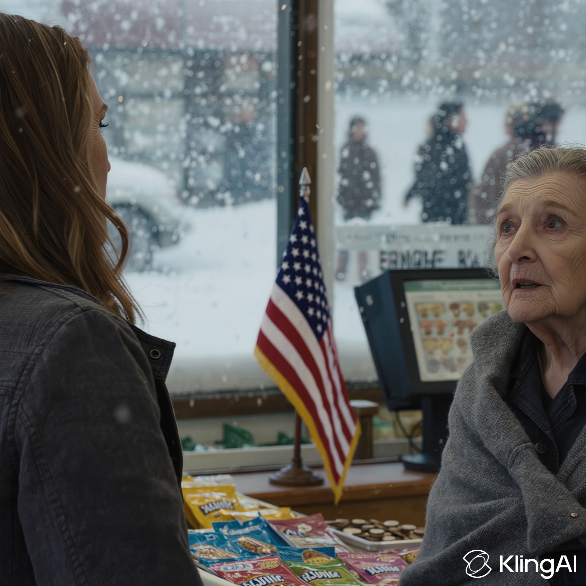 At the store, I paid for an elderly woman’s groceries. She leaned in and whispered: “When your husband leaves, don’t touch the snow in the yard.” I laughed but listened. The next morning, stepping onto the porch I nearly collapsed at what I saw…