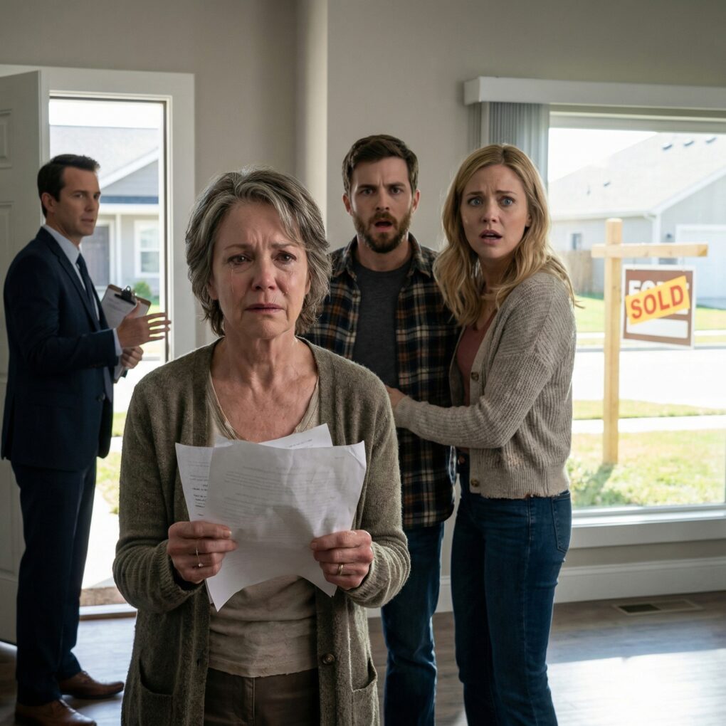 He said it like a joke, eyes glued to his phone: “Mom, I’m tired of seeing you every day. Find your own place.” His wife didn’t even look up—just added, “Yeah… it’s time.” So I smiled, went quiet, and slid the only deed across my table—the one with my name on it. When the agent whispered, “We can list tomorrow,” I nodded. The next morning, a bright SOLD sign kissed their lawn… and my son finally understood what boundaries cost. But the real shock?