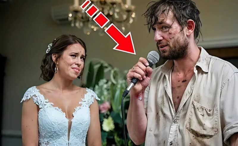 Un senzatetto vestito di abiti sporchi si presentò a un matrimonio: tutti lo guardarono con disgusto, finché non prese il microfono e disse questo…