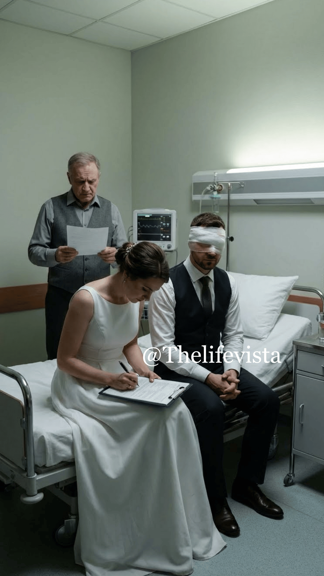 I married a blind billionaire while wearing my sister’s dress—he uncovered the truth, yet still chose to let me stay.