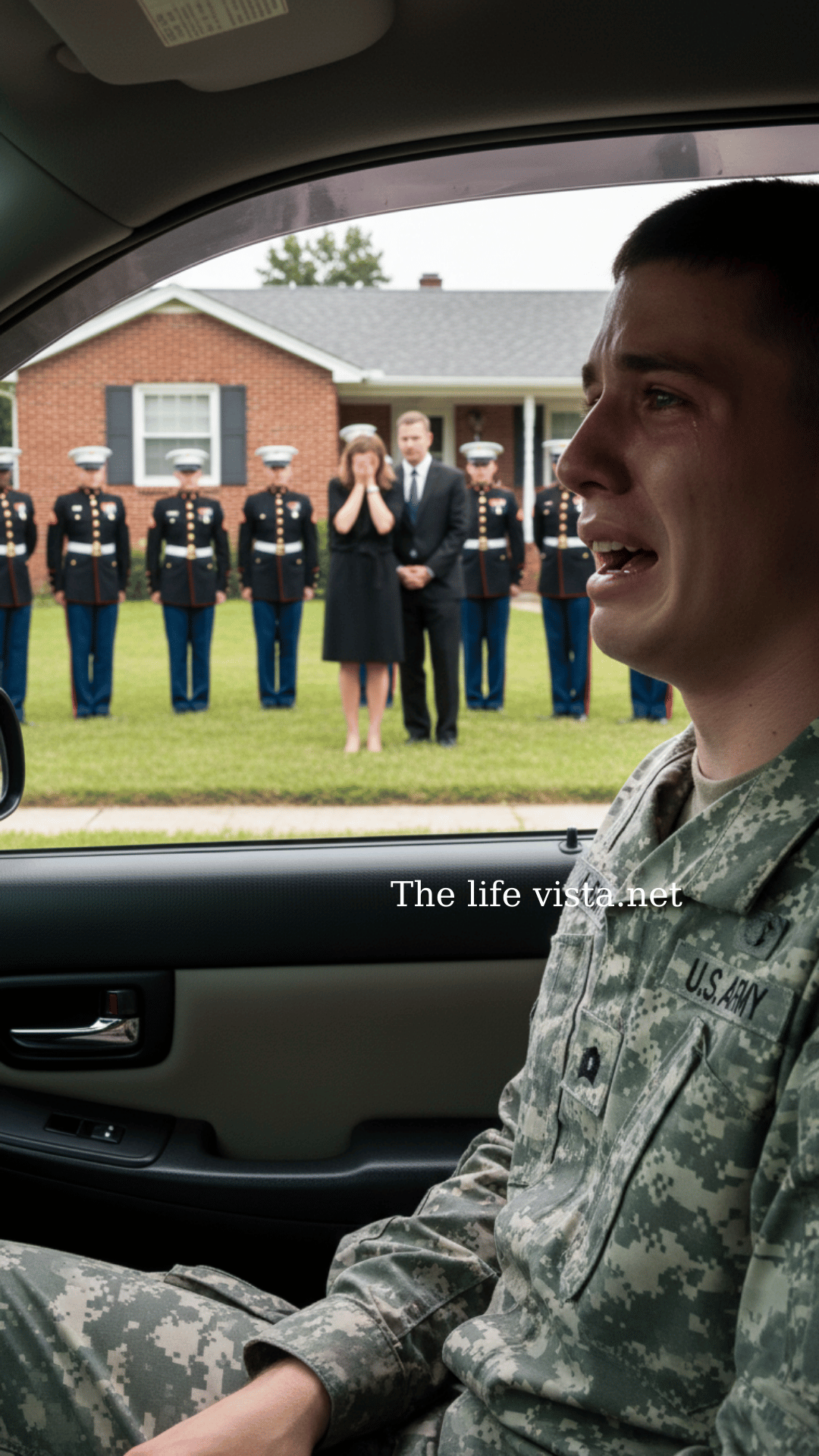 The soldier returned home and froze when he saw his wife surrounded by ten soldiers outside their house….