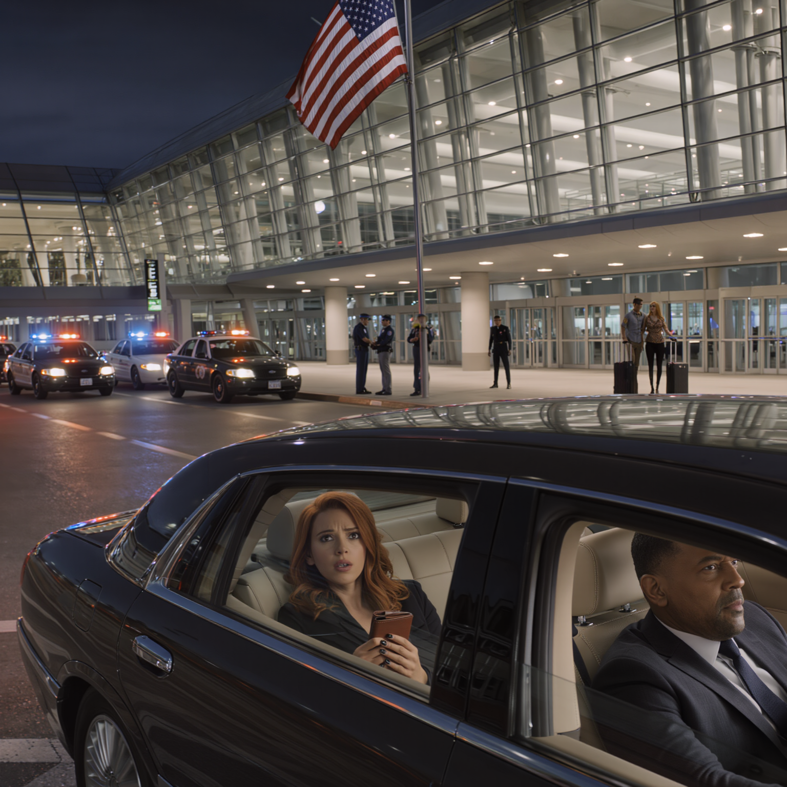 When we arrived at the airport, the taxi driver locked the doors and said, ‘Don’t get out here. In five minutes you’ll understand why. Please trust me.’ I decided to trust him. Then three police cars surrounded us… and every single clue pointed straight to my husband, my best friend, and a large sum of money quietly registered in my name.