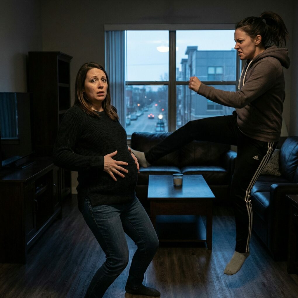 When I was eight months pregnant, my greedy sister-in-law tried to steal my $120,000 baby fund while my husband was away on business. When I stopped her from transferring the money, she lost control and kicked my pregnant belly so hard that my water broke instantly. But she didn’t stop. She grabbed my hair and dragged me across the floor…