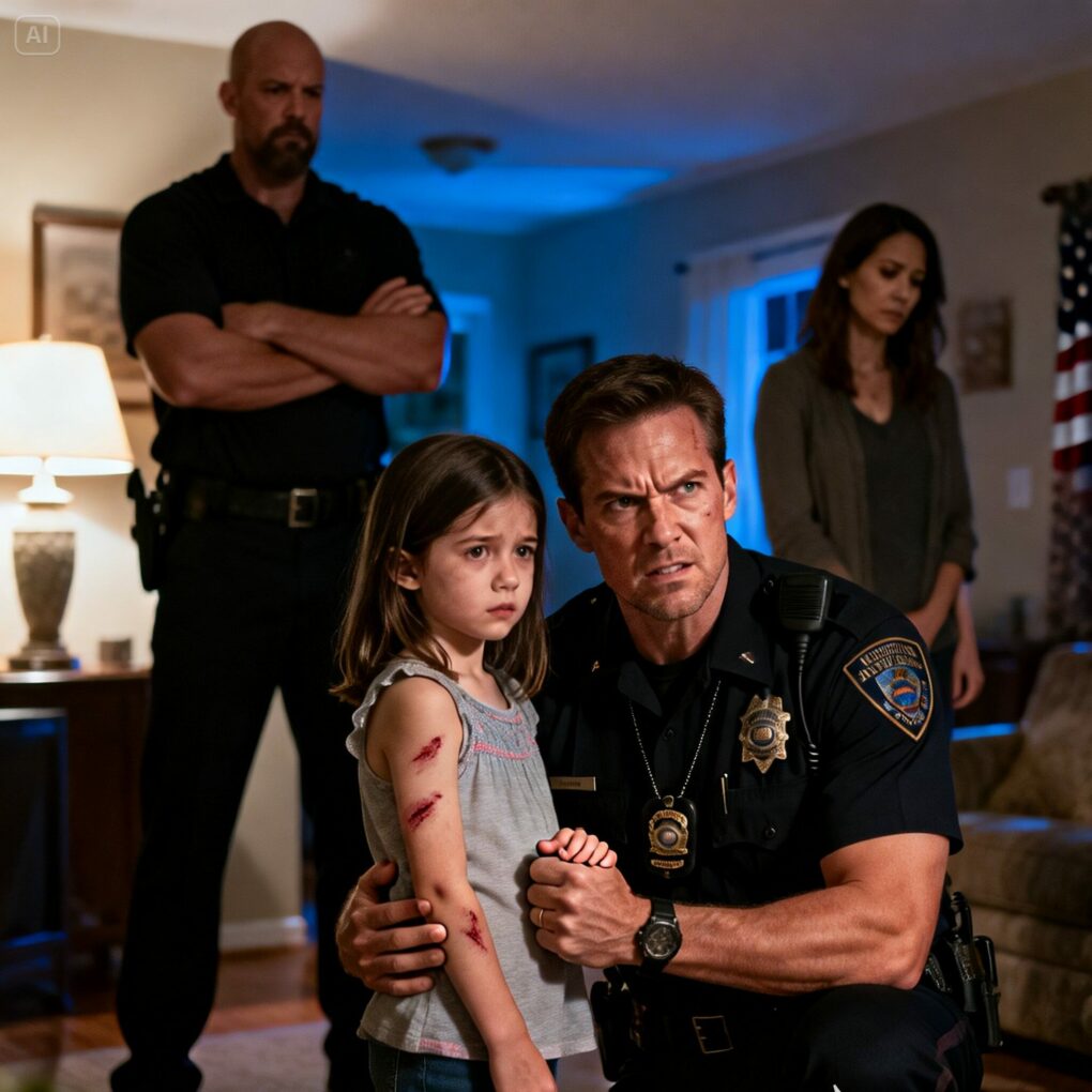 My 7-year-old daughter came home from her mom’s house with bruises—her stepdad calls it “STIFFNESS.” She forgot I’m a cop. In my job, we call it something else: EVIDENCE…