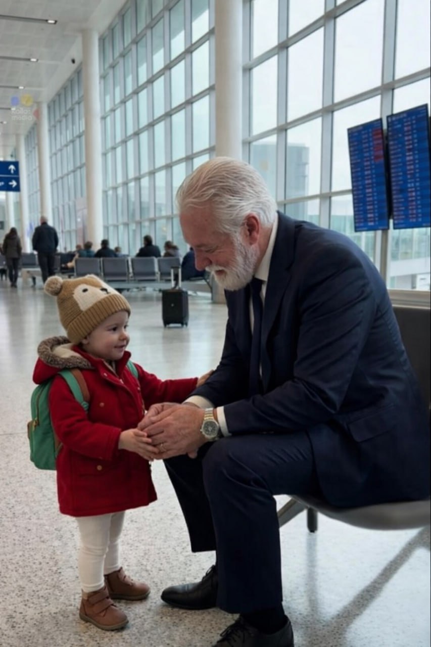 Ein Millionär saß und wartete auf seinen Flug, als er zur Seite blickte… und seinen Augen nicht traute