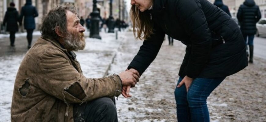 Jeden Abend brachte die Krankenschwester einem obdachlosen Mann Essen, doch eines Tages packte der alte Mann plötzlich ihre Hand und sagte: „Mädchen, du hast mich schon so oft versorgt. Bitte geh heute nicht den gewohnten Weg nach Hause. Morgen früh werde ich dir alles erklären…“