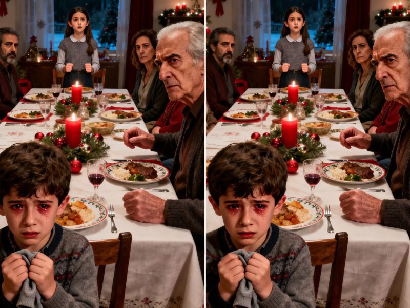 Durante la cena di Natale, mio ​​suocero ha improvvisamente afferrato mio figlio di sette anni e lo ha colpito — «per aver rovesciato l’acqua»