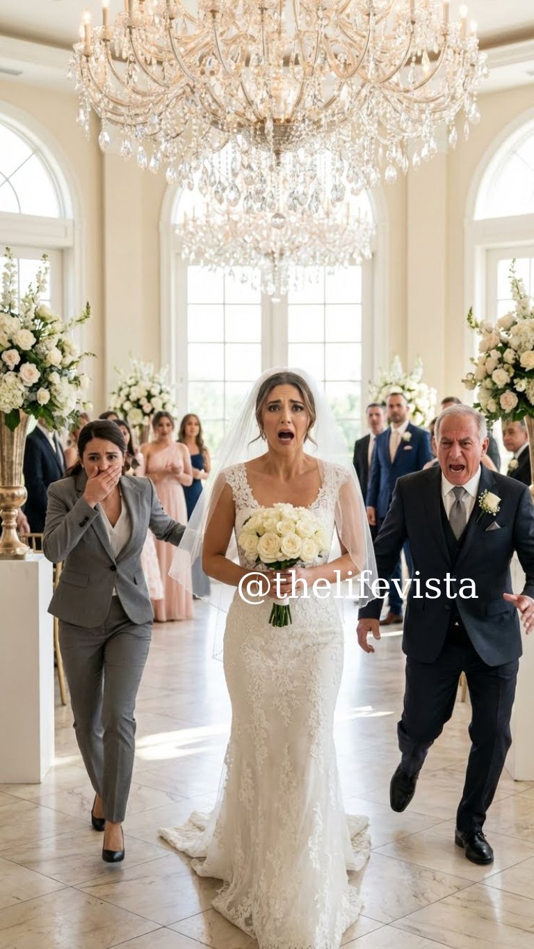 My sister deliberately scheduled her wedding for the exact same date and time as mine. My parents ordered me to cancel—said I was the older one and should “be the bigger person.” She mocked my cheap dress and laughed at my small venue. I stayed quiet and went ahead anyway. On my wedding day, my parents and sister suddenly burst in—pale, shaking, and terrified.