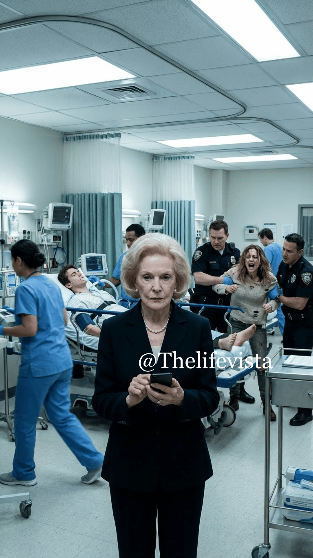 I stood beside my son’s hospital bed, the monitor’s steady beeping filling the silence. He was dying alone—while his wife laughed on a yacht paid for with my money. When I called her, she scoffed, “Don’t spoil my vacation with your drama.” That was her last mistake. One phone call was all it took to erase the life she thought was untouchable. Now she’s pounding at my gate, screaming—but it’s locked. Ready to learn what a mother’s fury truly means?