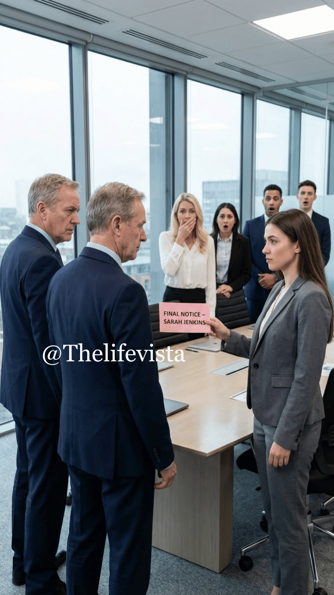 I was still staring at the termination notice when the VP’s daughter sneered, “Clear out—people like you embarrass this company.” But ten minutes later, the atmosphere in the lobby went cold. Our largest client—a billionaire worth four billion—walked straight past her and wrapped me in a hug. “Shall we finalize the merger?” he asked cheerfully. I hesitated, my voice shaking with a mix of irony and calm. “I’d be happy to… but she just fired me.” The silence was crushing. He turned to her, his expression turning razor-sharp. “You did what?” In that instant, the balance of power flipped—and I realized what was meant to be my career burial had become her worst nightmare.