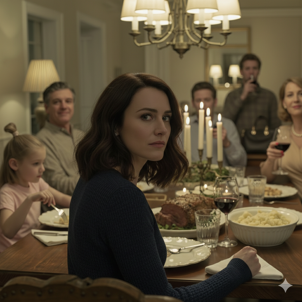 “She’s NOT A Real Grandchild,” My Dad Muttered, Just Loud Enough For The Table To Hear. My Daughter Lowered Her Plate. Everyone Just Kept Eating. My Husband Took A Slow Sip Of His Drink, Tapped His Glass, And Said THIS. The Room Went Dead Silent. That Evening, My Parents’ Lives Began To Change Irrevocably…