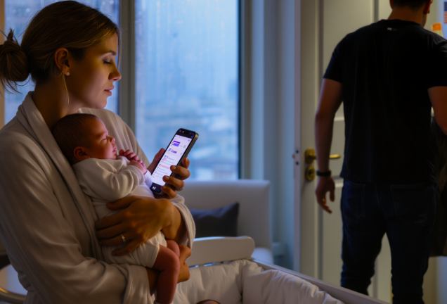 My husband walked out on me and our newborn twins because his wealthy mother ordered it. ‘She’s my mother I had no choice,’ he said, like obedience was an excuse. Months later, he turned on the evening news and went completely still, because the camera panned to me… and the reporter said one sentence that shattered his mother’s entire plan.