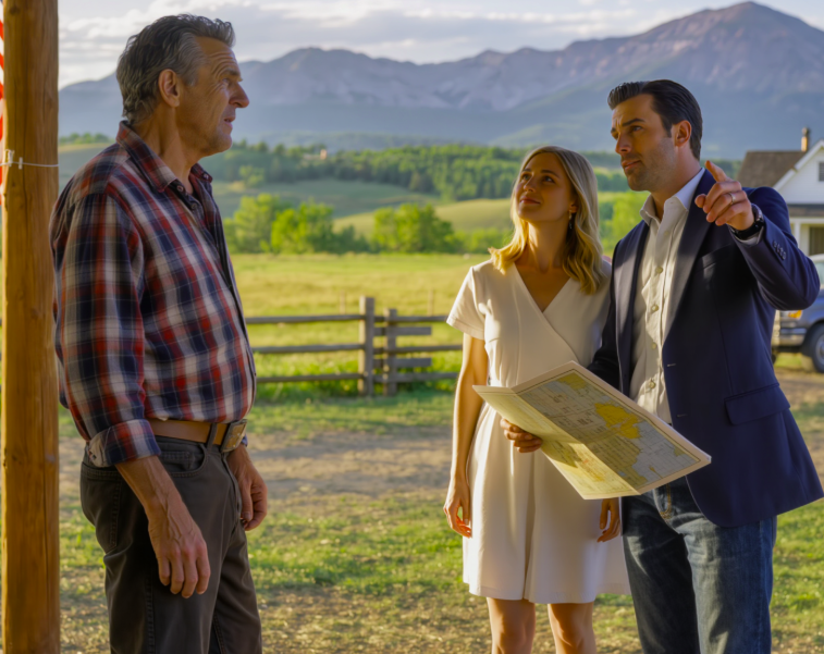 Her fiancé kept probing about our family’s ranch land, but I brushed it off as polite small talk. Until the moment she stood at the altar, about to say “I do,” and slipped me a note hidden in her bouquet—just a few words: “Dad, help me.” I shot to my feet…