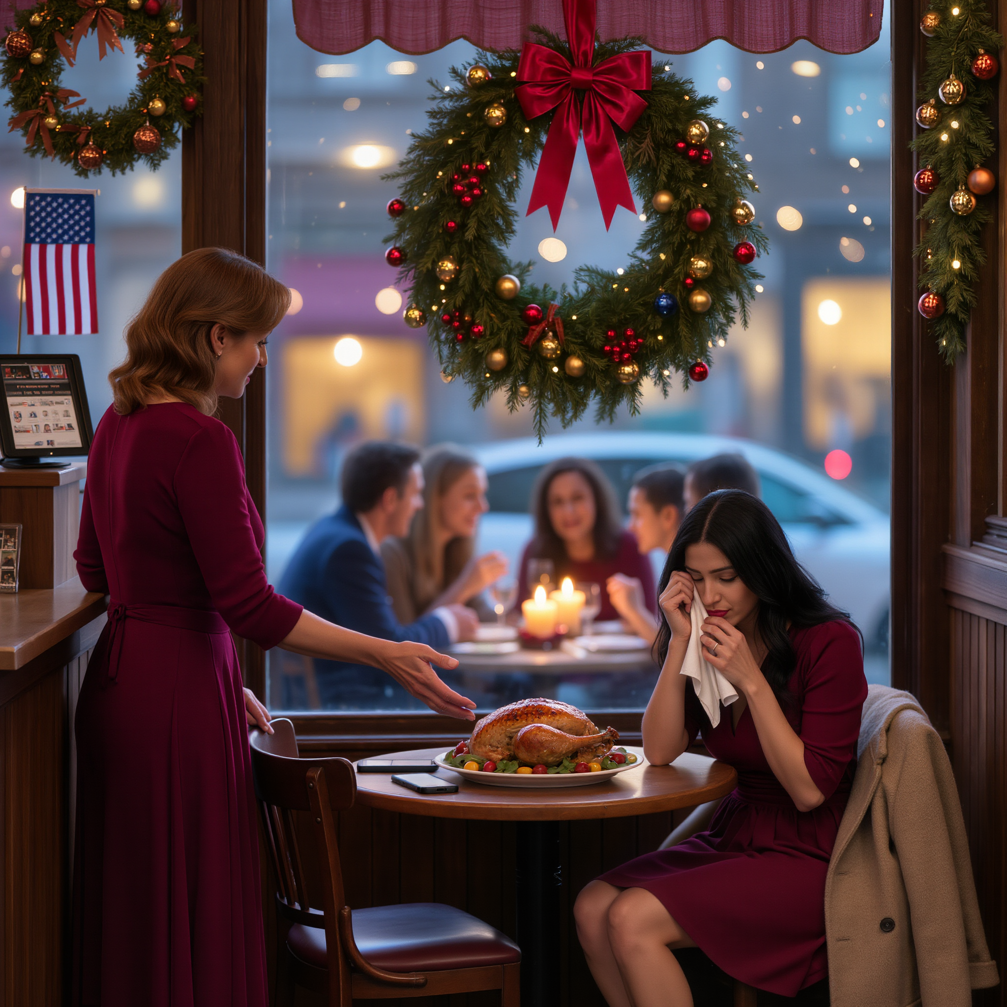 ‘Don’t come home your sister doesn’t want any trouble,’ my parents texted on Thanksgiving Day, so I ate alone at the restaurant while other families laughed and chatted around me. A family at the next table invited me to sit with them. I thought it was a kind gesture. I didn’t expect that it would be the first time in 28 years someone had actively chosen me. Five years later, the people who had welcomed me that night were standing next to me at my wedding while my parents sat in the back, stunned.