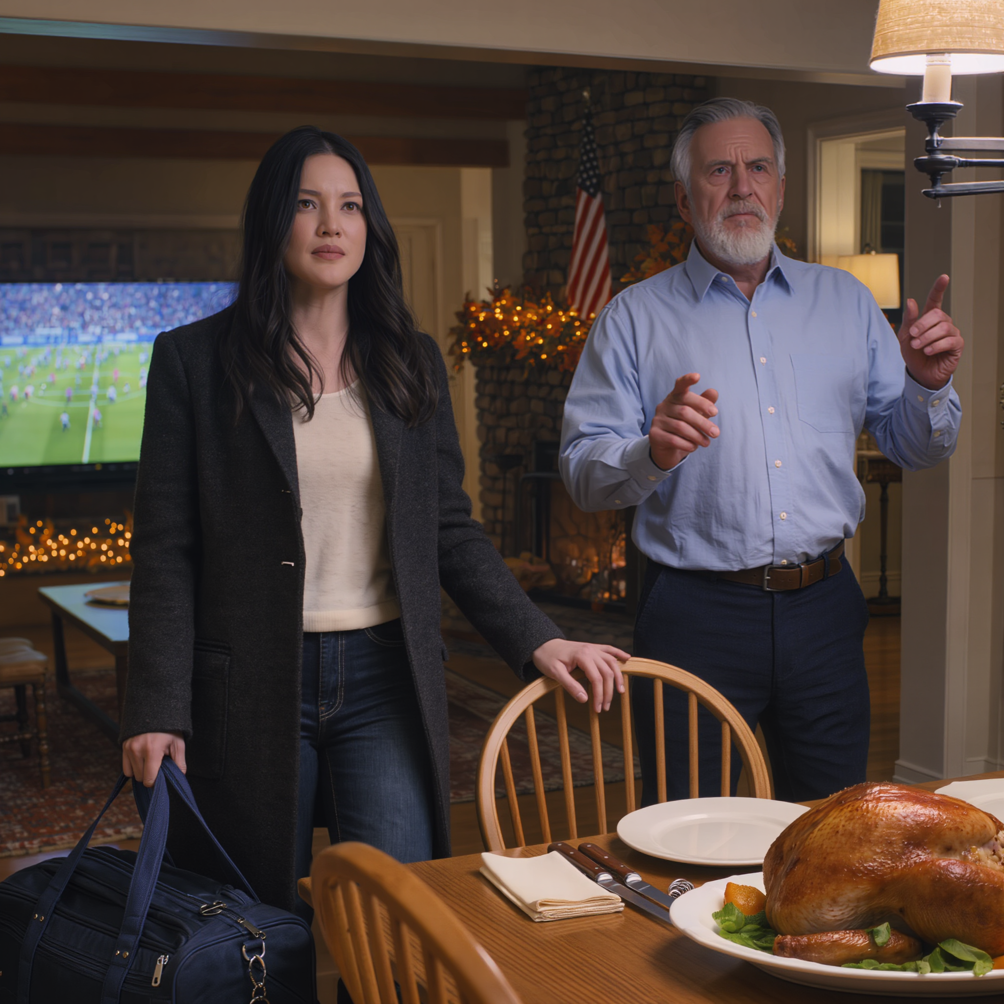 At Thanksgiving dinner, my father called me a freeloader and told me I could stay only long enough to cover ‘November’s costs.’ I packed without a scene. Before sunrise, I made a few calls and quietly removed my name from everything I’d been holding up. The next morning, he showed up at my door yelling like he’d seen a ghost.