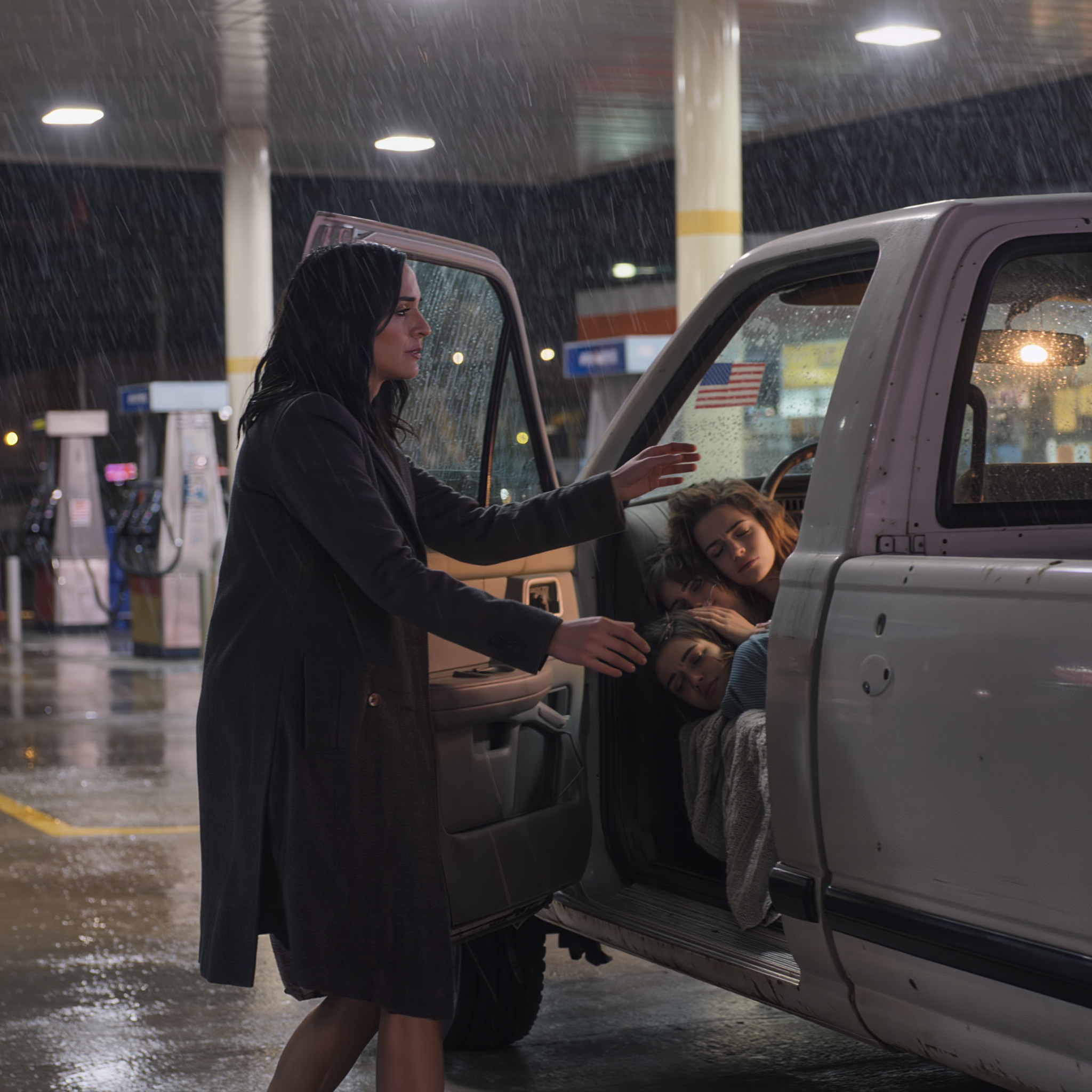 At another gas station, I saw my daughter sleeping in the back of a truck the baby curled up beside her. I gently shook her and asked, ‘Where’s the apartment I bought for you?’ She burst into tears and whispered, ‘He and his mother said I have no say in anything there… and they want me to leave with the baby.’ I didn’t yell. I didn’t argue. I just said, ‘Get in my car. Now.’