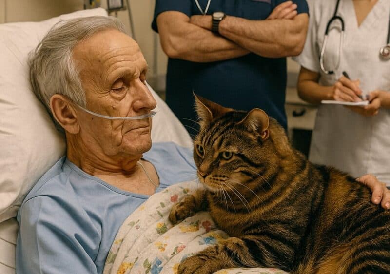 Prima di un intervento chirurgico complesso, l’uomo chiese qualche minuto per salutare il gatto: ma all’improvviso il gatto inarcò la schiena, sibilò e cominciò a graffiare il suo padrone.