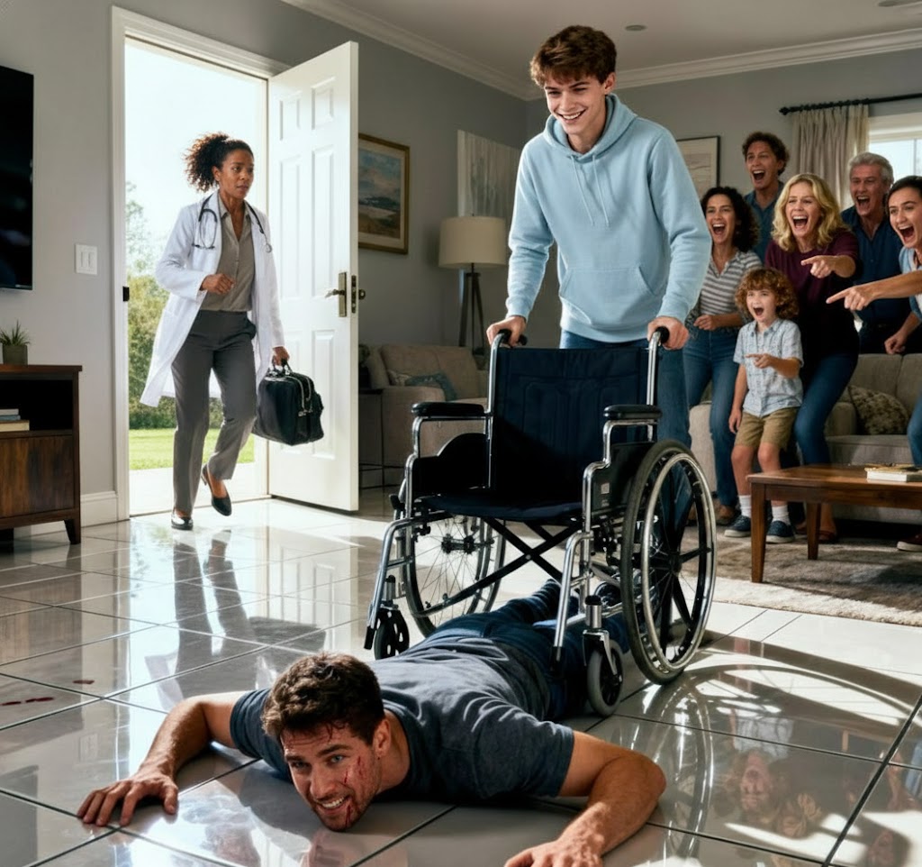 Mio fratello mi spinse all’improvviso, con un gesto brusco che capovolse la sedia a rotelle e mi scaraventò sul pavimento di piastrelle. Sentii l’urto attraversarmi come una scossa, e un istante dopo il suo commento pungente mi colpì quasi più forte della caduta.