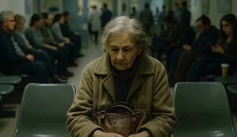 Die anderen Patienten lachten über eine alte Frau, bis der Arzt herauskam und ihr eine Frage stellte