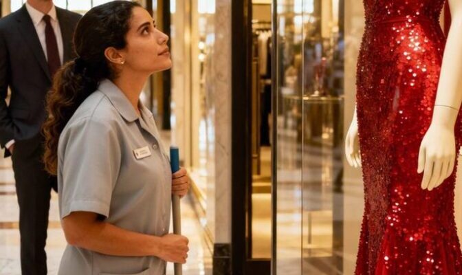 Nach 7 Jahren Scheidung fand er seine Ex-Frau als Putzfrau arbeiten und beobachtete schweigend ein Millionen-Dollar-Kleid hinter dem Schaufenster