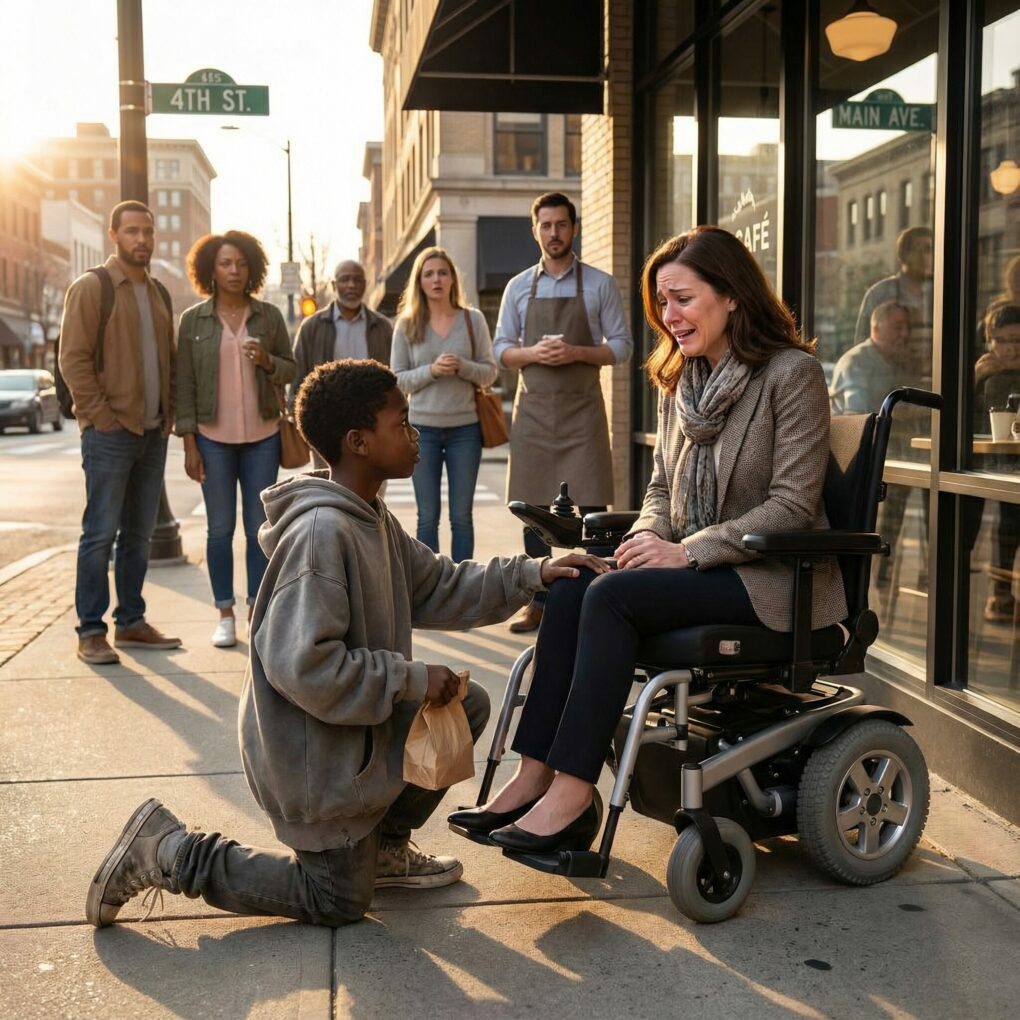 The poor black boy asked the paralyzed millionaire: “Can I cure you in exchange for that leftover food?” She smiled – and then everything changed…