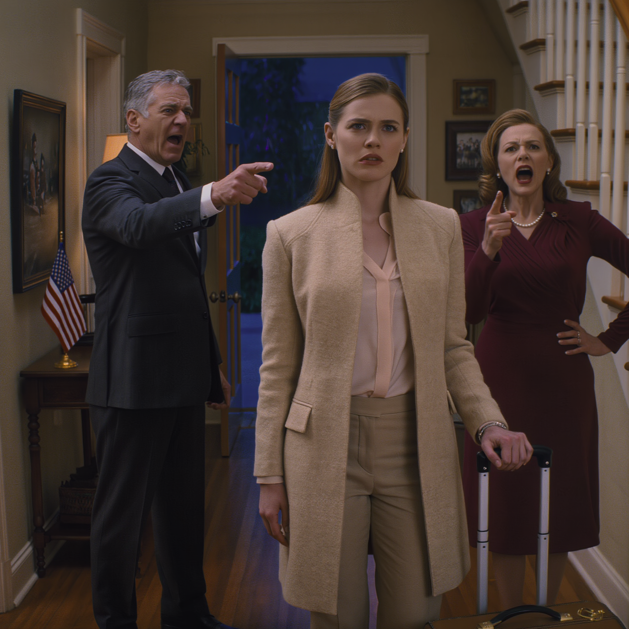 My parents slid a “family emergency” folder across the dinner table and said, “Just approve it,” then tossed my suitcase onto the porch and shut the deadbolt—so I walked into a private bank with my grandfather’s scuffed silver card, and the manager went white at what his screen said.