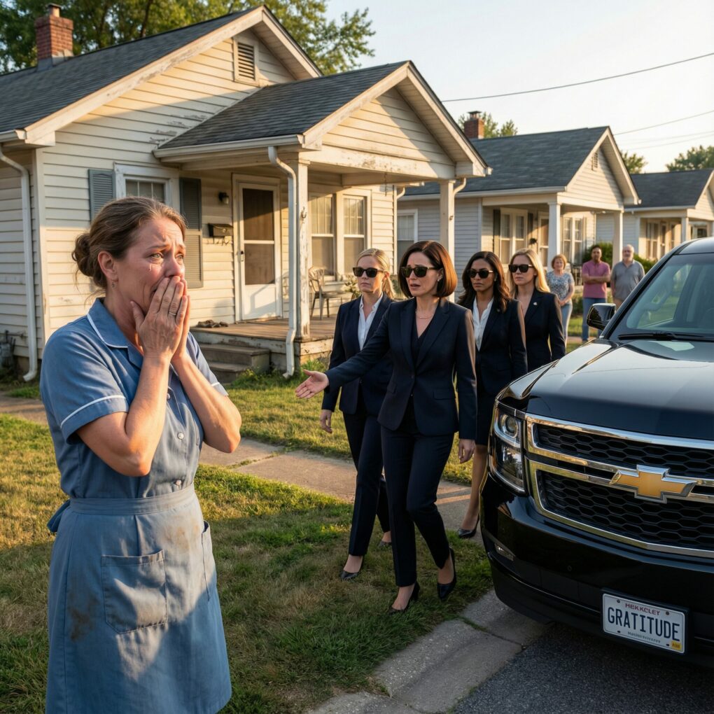 For nearly a decade, a small-town waitress secretly fed four orphaned sisters out of her own pocket. She never expected anything in return—until twelve years later, a black SUV stopped in front of her home… and the women who stepped out changed her life forever.