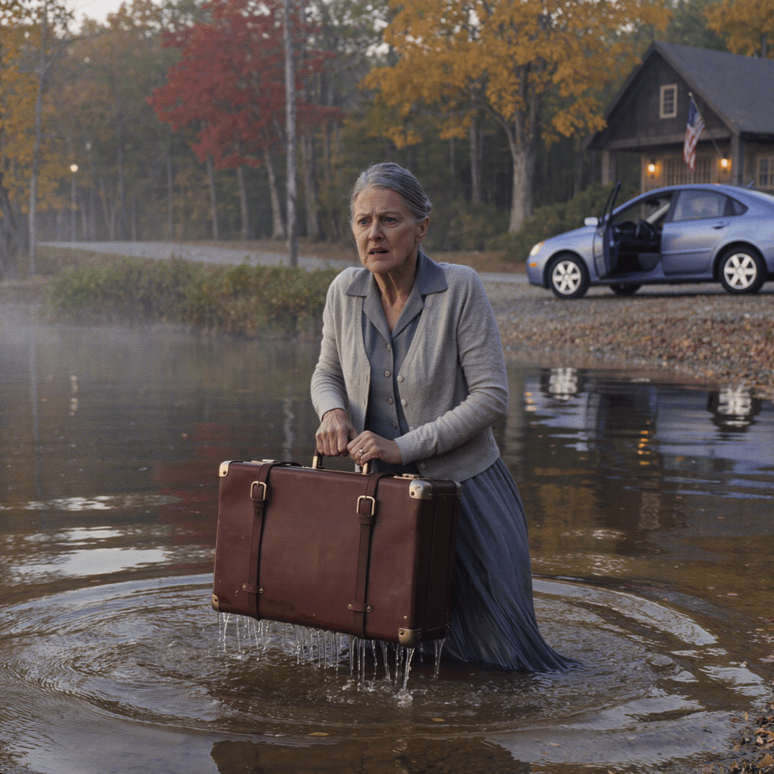 I watched my daughter-in-law toss a suitcase into the lake, but I heard a muffled sound coming from inside. I raced to pull it out and forced the zipper open… and my heart stopped. What I saw inside made me tremble in horror.