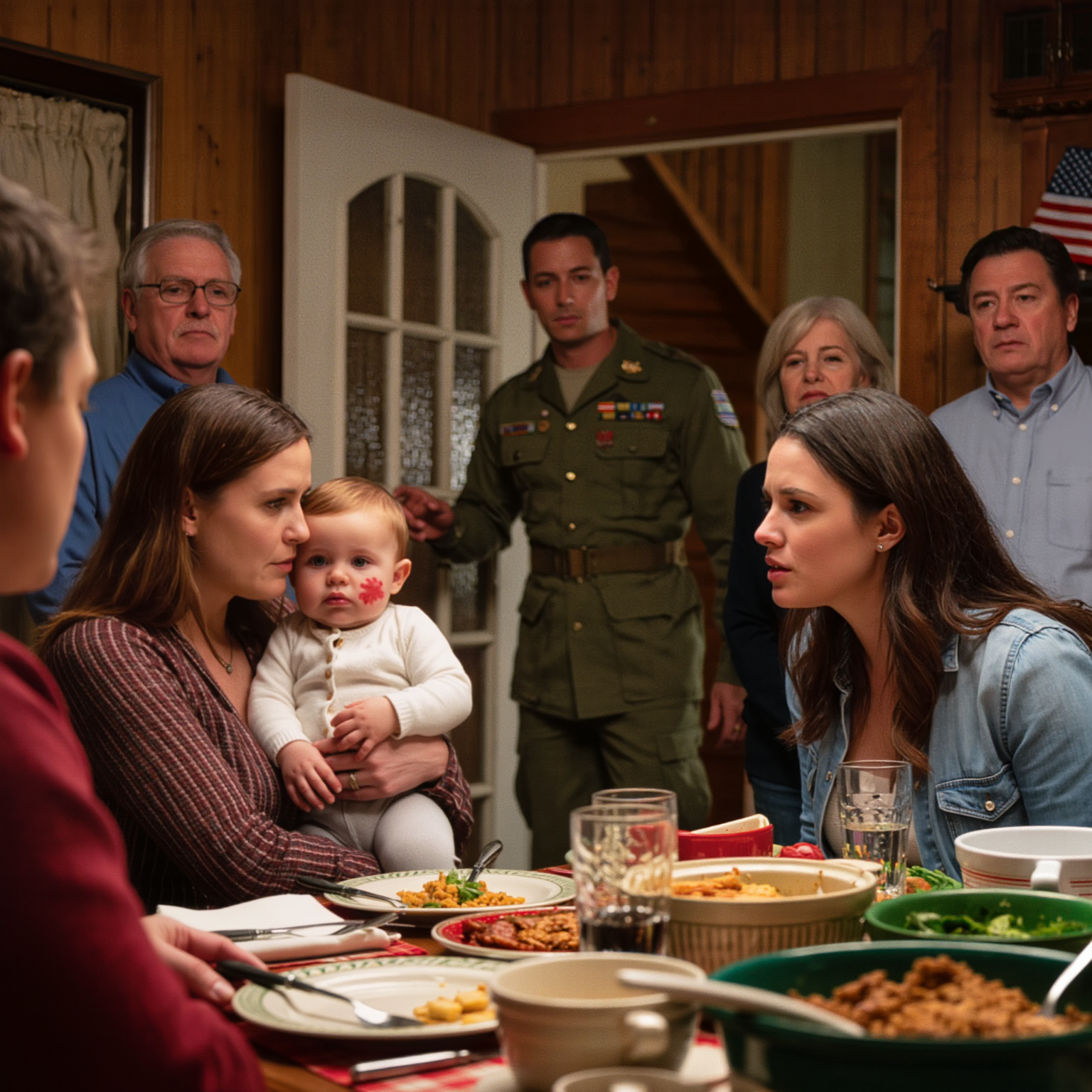 My sister slapped my baby at Christmas dinner, my parents called it “nothing,” and the whole room went silent—until my military-commander husband stood up, said “get out,” and our ‘family’ spiraled into ER evidence, court orders, and a daycare confrontation nobody saw coming.