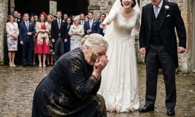 Bei der Hochzeit meines Sohnes stand ich erfroren da, als meine Frau in den Schlamm gestoßen wurde. Bevor ich mich bewegen konnte, lachte meine Schwiegertochter und höhnte: “Tu nicht so, als ginge es um irgendetwas anderes als Aufmerksamkeit zu stehlen.”