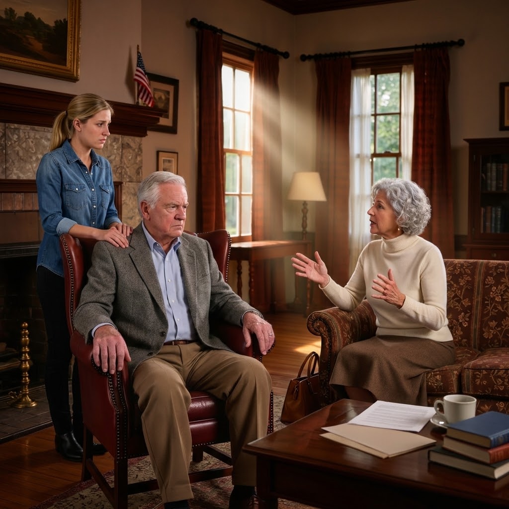 On my grandfather’s porch in Nashville, he squinted at my rideshare and asked, “Where’s the black SUV we gave you?”—and my mom answered for me, smiling like it was harmless: “Your sister needed it more.” Then my grandpa walked me into his cedar-scented living room, set a single key fob on the coffee table like a warning, and asked one question that made my mother’s face drain of color.