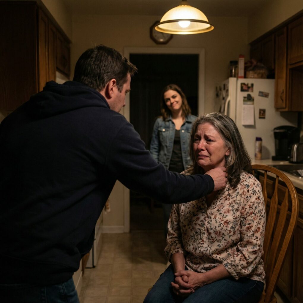 My son grabbed my throat, squeezing tighter as he screamed, ‘Obey me, you useless old woman! Go cook my dinner right now!’ His wife just stood there, laughing at me. In that moment, I knew I couldn’t endure it any longer. So I decided to teach him a lesson he would never forget…