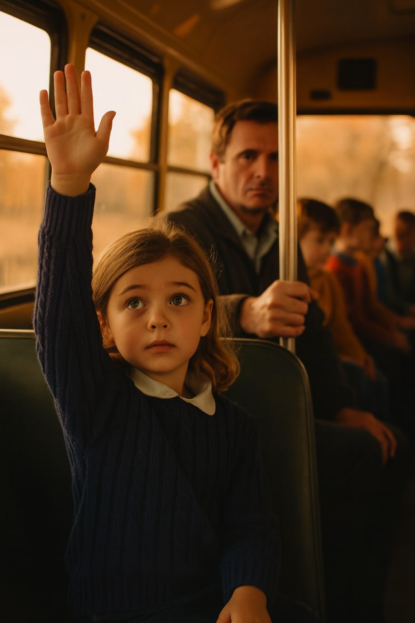Ein kleines Mädchen gab im Bus ein stilles Handzeichen — und der Fahrer wusste sofort, was zu tun war