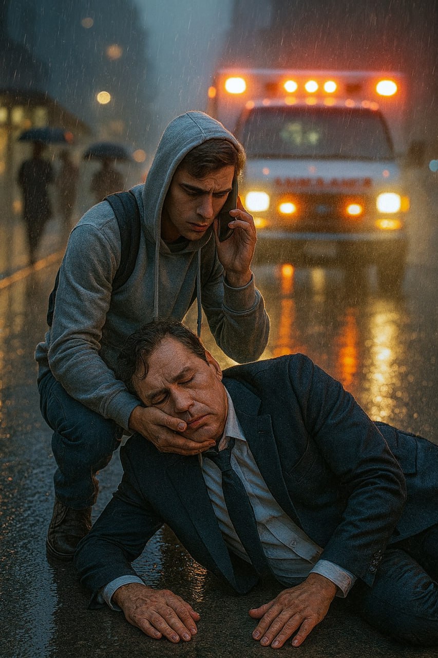 Der Student, der seine wichtigste Prüfung verpasste, um einem Fremden im Anzug zu helfen – und das Treffen im obersten Stockwerk, das sein Leben veränderte