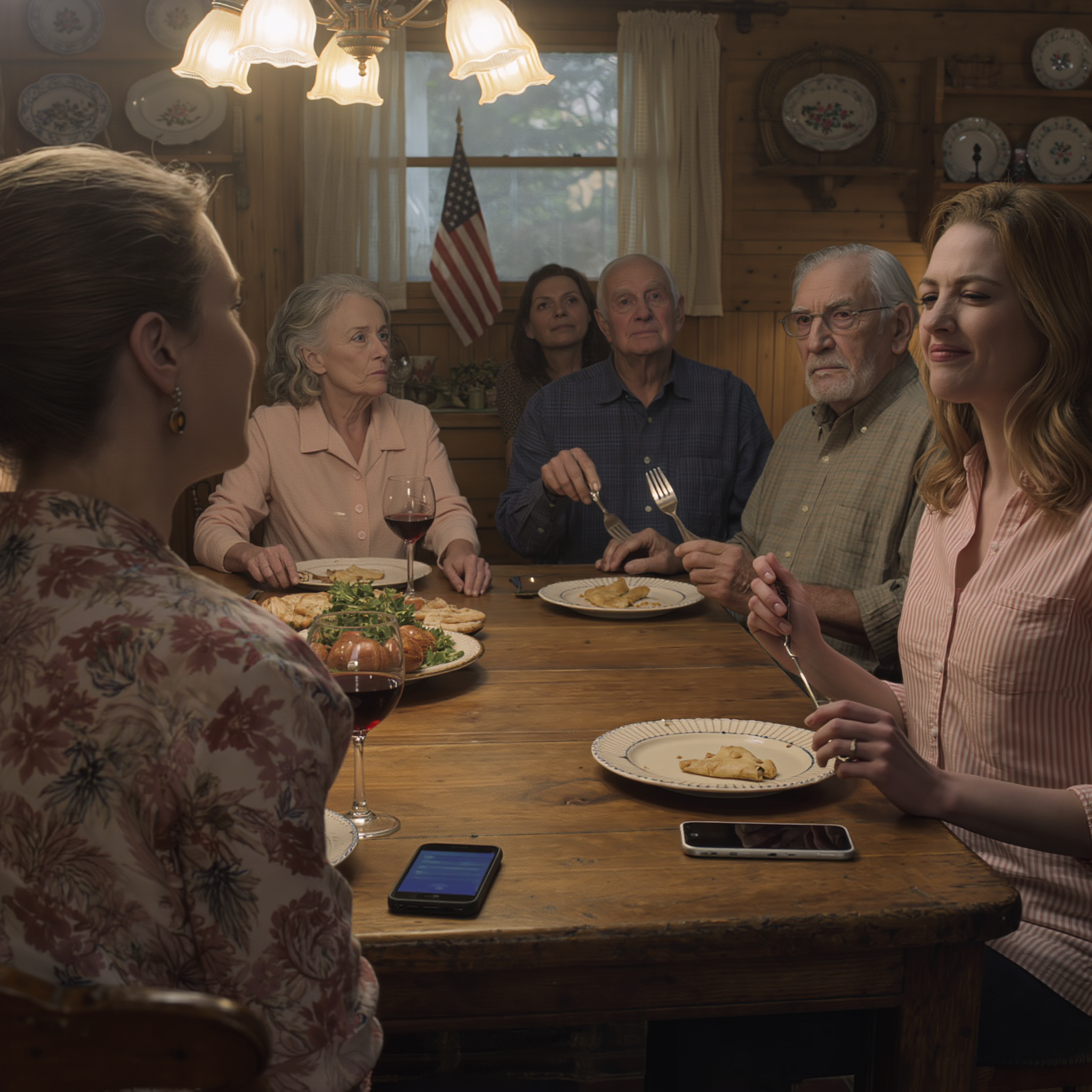 At the family dinner in Indiana, my sister burst out laughing: “Some people just love playing ‘savior’ even when nobody needs them.” Everyone at the table turned to look at me. I raised my glass and gave a thin smile: “Perfect. Then from now on, you won’t need me.” I pulled out my phone and tapped the one app they never thought I’d touch. Five minutes later, my sister’s jaw dropped, my mom went pale—and that night, a long-buried secret started to surface…