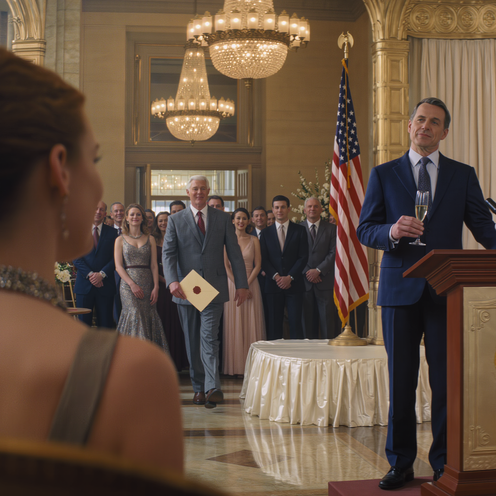 For 20 years my parents called me “the dumb one,” while my sister got a full-ride to Harvard and inheritance promises. On graduation night at the Plaza, Dad raised his glass in front of everyone: a brand-new Tesla, a $13M mansion—everything for her. I was shoved to a table by the kitchen door, silent… until a silver-haired stranger walked in, pressed a wax-sealed envelope into my hand, and whispered: “Now it’s your turn.”