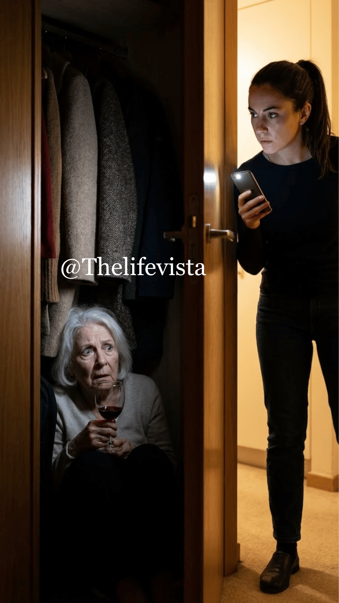 “I think it’s time we have her evaluated,” my husband said from inside the closet. My blood ran cold. “Once she’s ruled incompetent,” my daughter-in-law answered evenly, “the house, the money—everything—will be simple to take.” I stood frozen in the darkness, a champagne glass clenched in my hand, as the truth hit me all at once. I wasn’t losing my mind. I was about to lose my life.