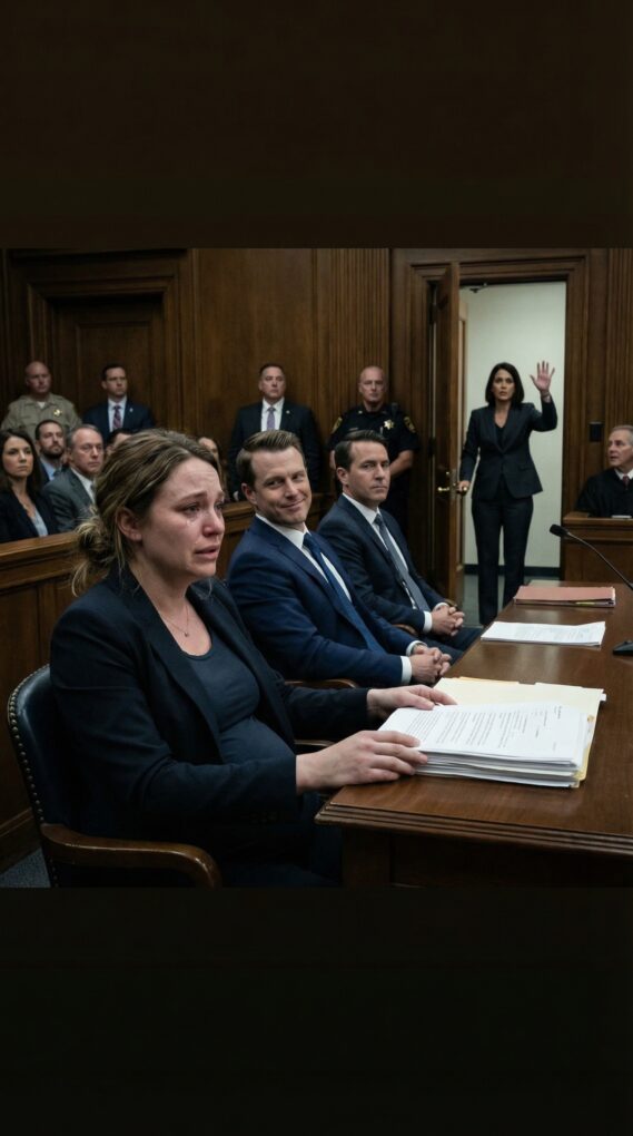 At my divorce hearing, my billionaire husband leaned back and smirked, loud enough for the whole courtroom to hear. “No lawyer? Typical. She can’t even afford representation.” My stomach tightened around my unborn baby as the judge asked, “Ma’am, are you ready to proceed?” I whispered, “I have no one…”—until the doors swung open. A woman’s voice cut through the silence: “Objection. You do have someone.” And my husband’s face went dead.