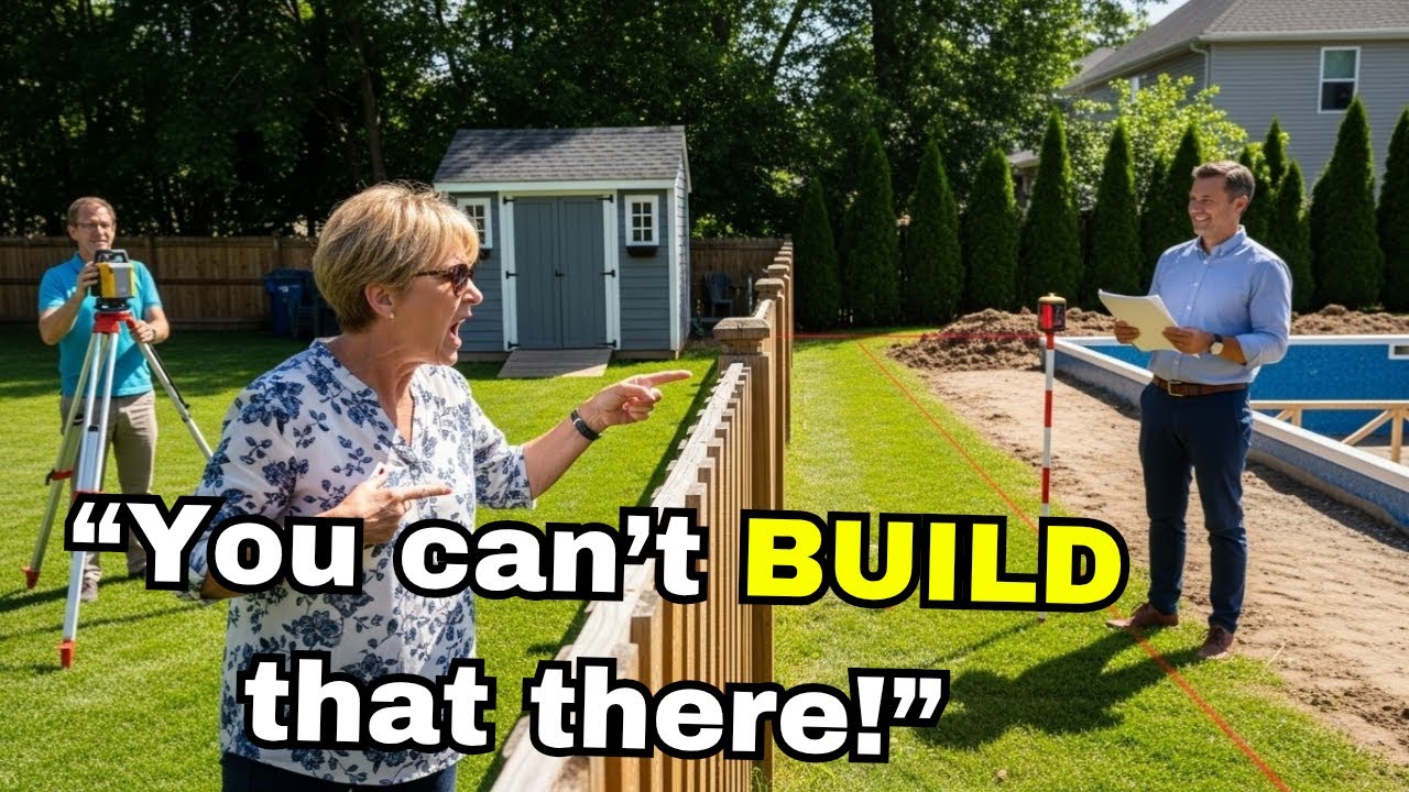 She Said My Pool Was “Too Close To Her Fence” — But The Surveyor Found Her Shed Was On My Property!