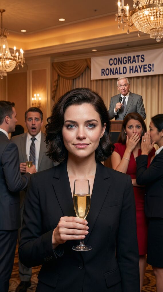 At my dad’s retirement party, he grabbed the mic and smirked, “This is my daughter—no degree, no future, just freeloading off the family.” Laughter exploded around me like fireworks. I didn’t blink. I smiled, подня my glass, and said, “Cheers—this is the last time any of you will ever see me.” The room froze. Silence swallowed the music. And as I walked out, my phone buzzed—one message that changed everything…