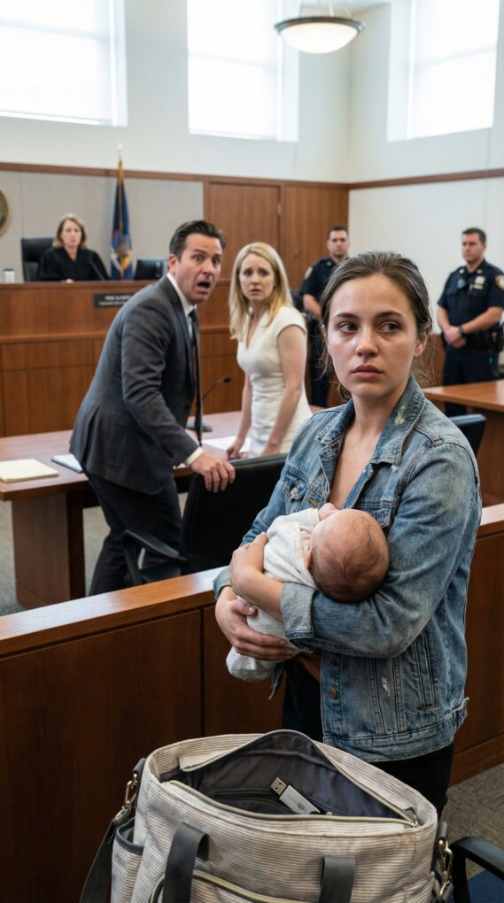 I stepped into the Manhattan federal courthouse with my newborn pressed to my chest, and the hallway went unnaturally silent—like the building itself was holding its breath. He sat there in a tailored suit, the “untouchable” boss, his mistress smirking beside him… until I whispered, “You forgot what you signed.” His smile cracked. “Nhung—don’t,” he hissed. The judge leaned forward. My baby stirred. And that was when I slid the evidence across the table. Outside, sirens wailed—yet the real storm had only begun.