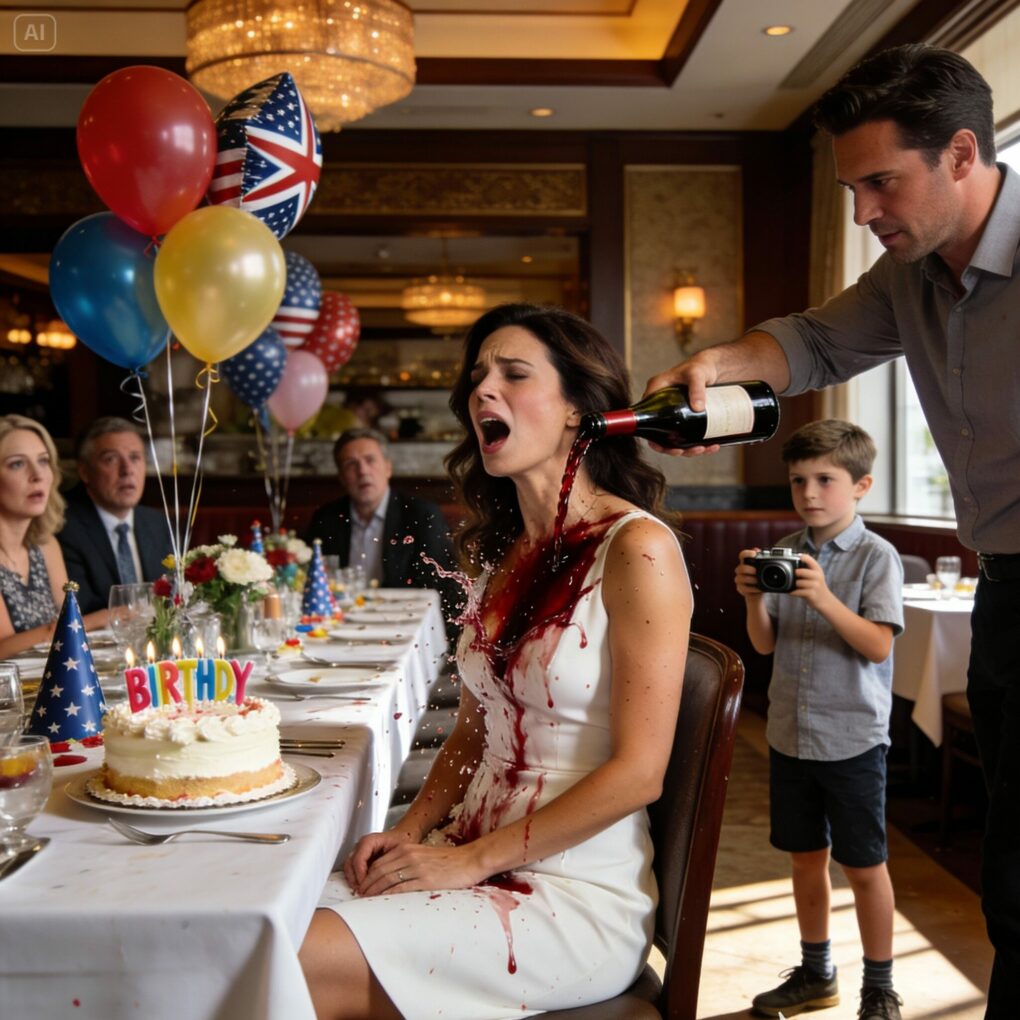 my husband dumped red wine on me in front of his entire family at my mother-in-law’s birthday. but before anyone could laugh, my ten-year-old son raised a camera: “grandpa already has the videos.” that night, a $780,000 …