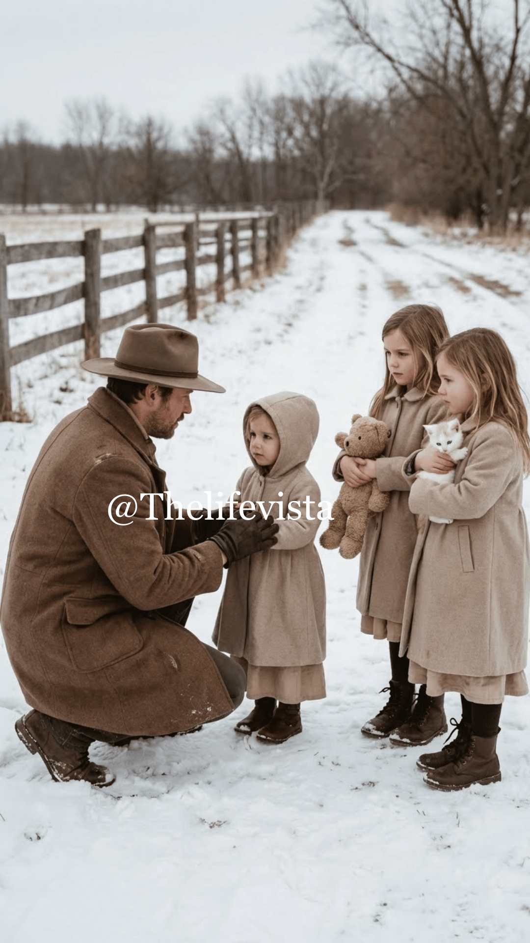 “Our mom died this morning… we have nowhere else to go.” The farmer studied the girls for a long moment, then quietly said, “Then this is your home now.”