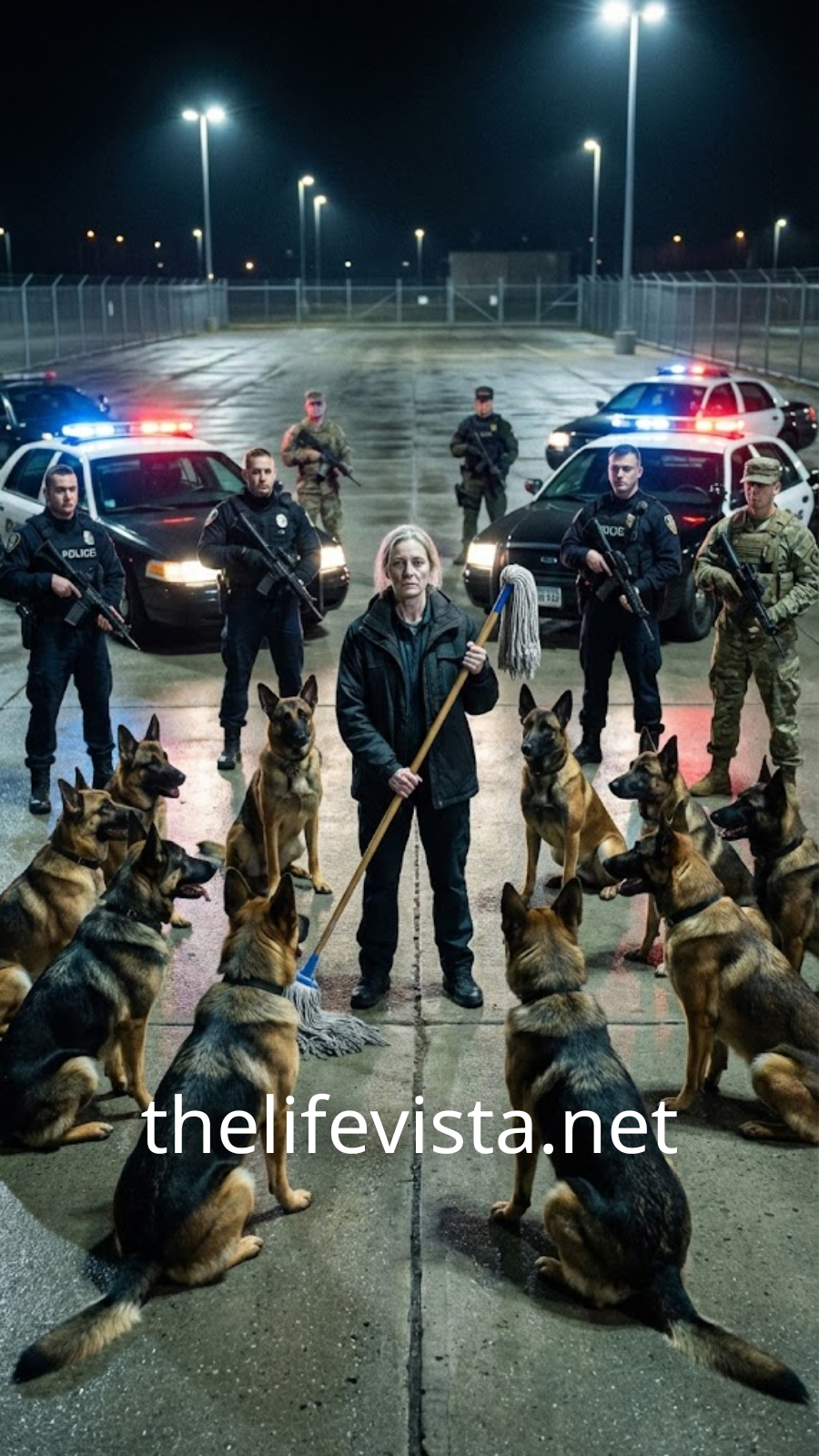 A Navy SEAL Commander Dismissed the Janitor—Then 50 Military Dogs Surrounded Her