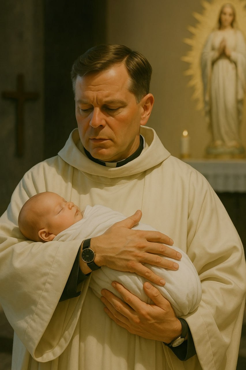 Während der Taufe eines Neugeborenen richtete der Priester plötzlich seinen Blick auf das Baby und rief unerwartet: „Das darf nicht sein!“ 😱😱